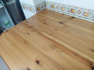 Mesa cocina de madera ikea Leksvik con 2 taburetes