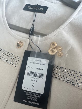 Chaqueta tipo levita efecto ante, color beige Tall