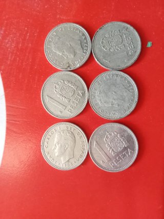 6 Monedas de 1 Peseta España