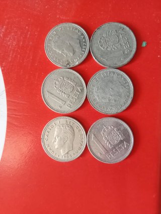 6 Monedas de 1 Peseta España