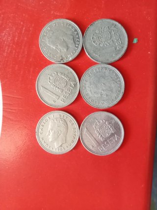 6 Monedas de 1 Peseta España