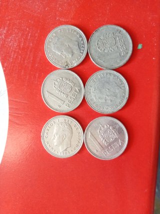 6 Monedas de 1 Peseta España