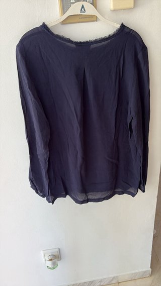 Camisa de seda azul McGregor mujer Talla S