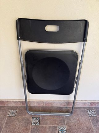 4 Sillas Plegable Negra y Gris 4 Unidades