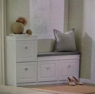 Zapatero con banco Y cojín, 2 muebles