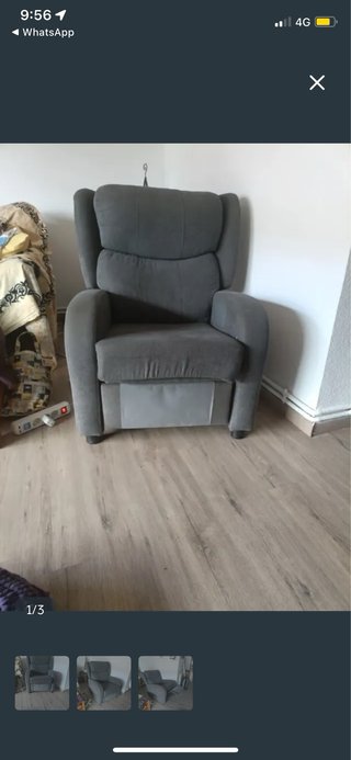 Sillón reclinable gris