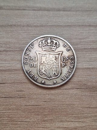 Moneda de 20 centavos de peso 1883 Alfonso XII