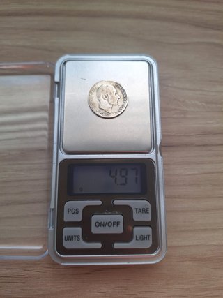 Moneda de 20 centavos de peso 1883 Alfonso XII