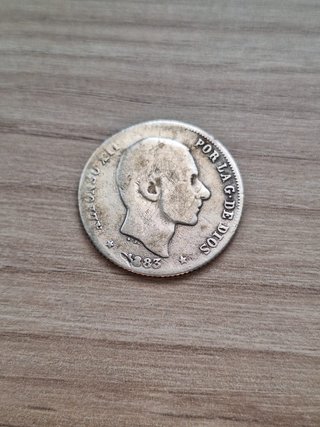 Moneda de 20 centavos de peso 1883 Alfonso XII