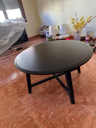 Mesa de centro redonda de madera