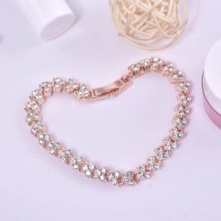 Pulsera de oro con circonitas