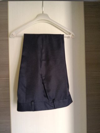 Traje de comunión niño azul y dorado
