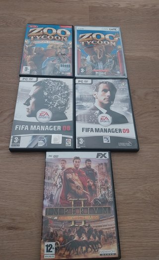 Lote 5 Juegos PC: Zoo Tycoon, FIFA Manager, Imperi