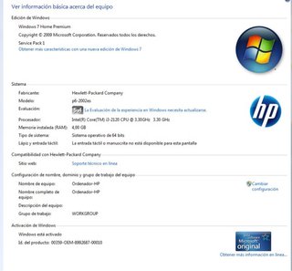 Ordenador de sobremesa HP Pavilion (sólo la torre)