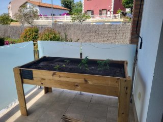 Mesa de cultivo de madera