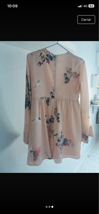 Vestido Mango floral rosa talla XS