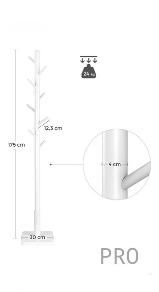 Appendiabiti in legno, appendiabiti indipendente con 8 ganci