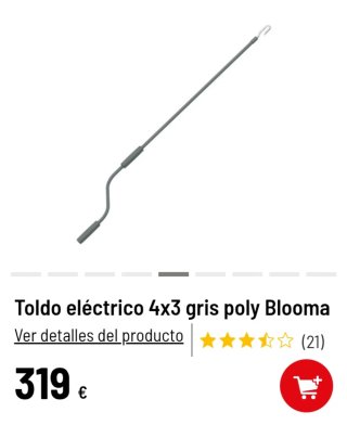 Toldo eléctrico Blooma 4x3m gris