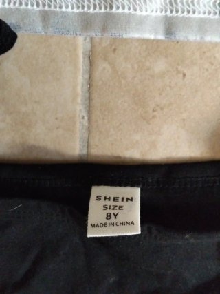 Conjunto Shein niña plateado y negro
