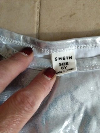 Conjunto Shein niña plateado y negro