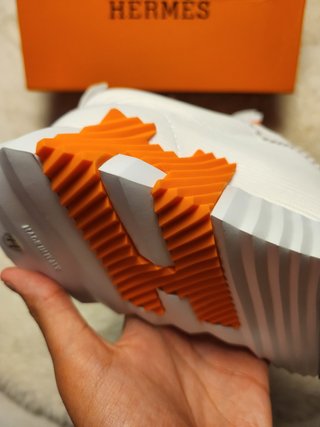Zapatillas Hermes Blancas y Naranja Nuevas