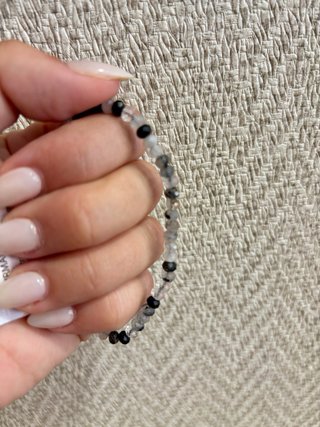 Pulsera Cuarzo Turmalinado Facetada