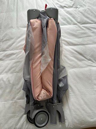 Cuna de viaje plegable rosa