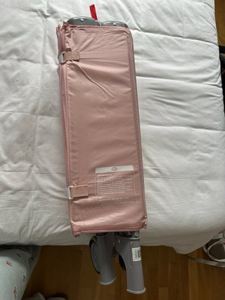 Cuna de viaje plegable rosa