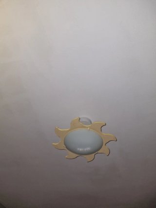 Lámpara de techo sol madera y cristal