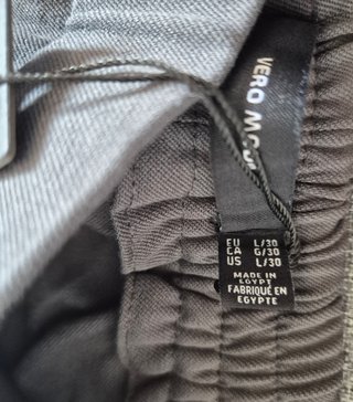 Pantalón Vero Moda L Gris Liso