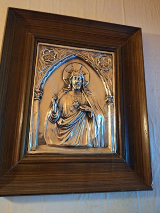 Relieve Cobre Sagrado Corazón Jesús