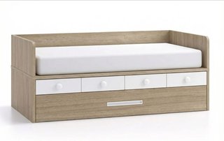 CAMA COMPACTA DOBLE CON CAJONES.