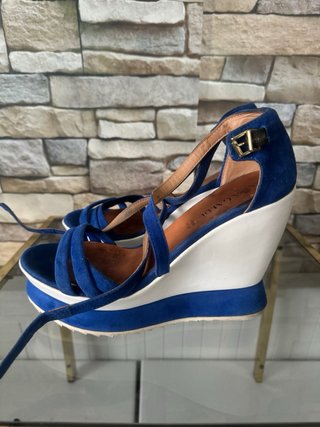 Sandali Zeppa Blu e Bianchi Tg 38 Luisa Gialdi