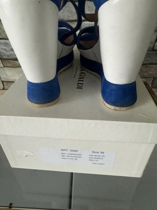 Sandali Zeppa Blu e Bianchi Tg 38 Luisa Gialdi