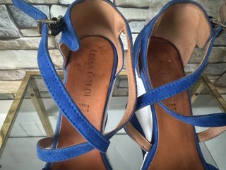 Sandali Zeppa Blu e Bianchi Tg 38 Luisa Gialdi