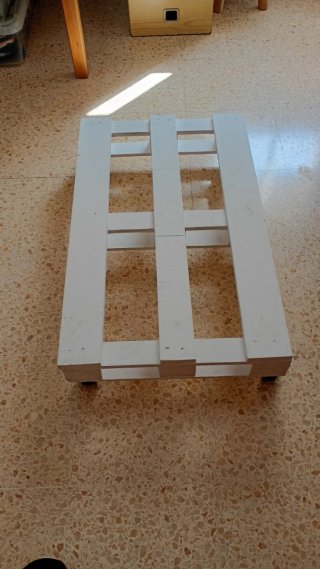 Mesa Palet Blanca con Ruedas