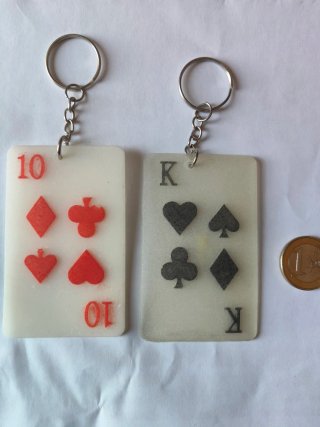 Llaveros Naipes Poker Rey y 10 Diamantes