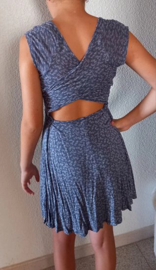 Vestido corto floral azul Talla S