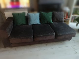 Sofá 3 plazas extensible gris oscuro