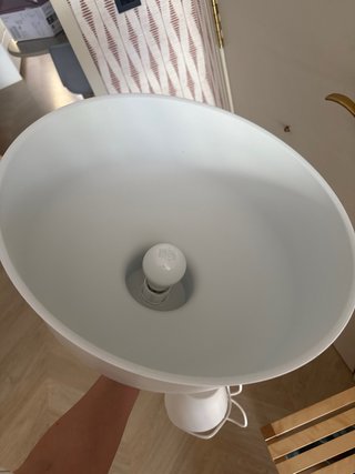 Lámpara de techo Ikea madera y blanco