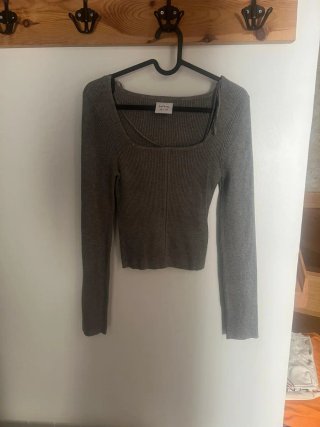 Jersey fino de punto gris