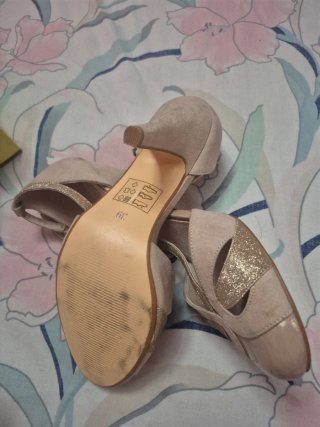 Sandalias Mademoiselle Beige y Dorado
