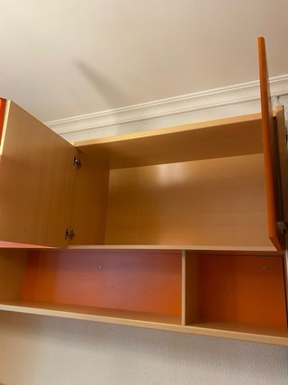 Muebles Habitación Juvenil Naranja y Madera