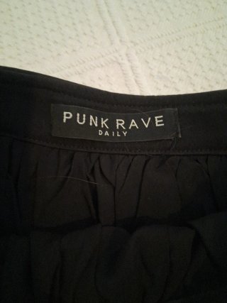 Falda Punk Rave Negra Corsé