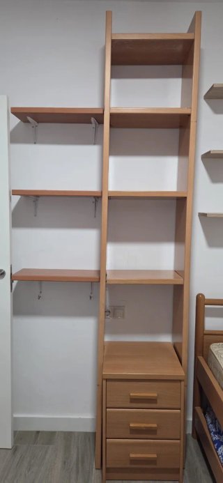 Cama nido 1.90x90 con estantería y mesita