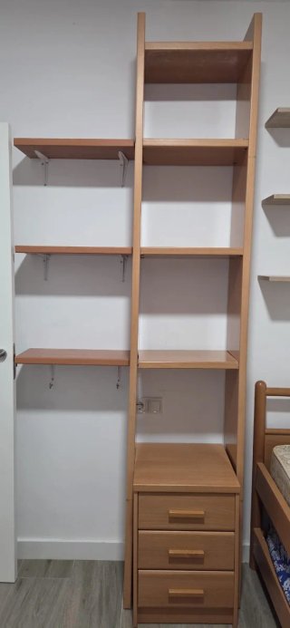 Cama nido 1.90x90 con estantería y mesita