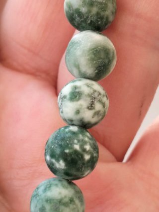 Pulsera de jade verde mate