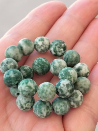 Pulsera de jade verde mate