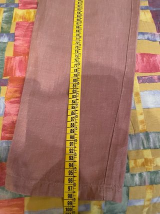 Pantaloni donna Benetton lino e cotone rosa
