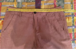 Pantaloni donna Benetton lino e cotone rosa